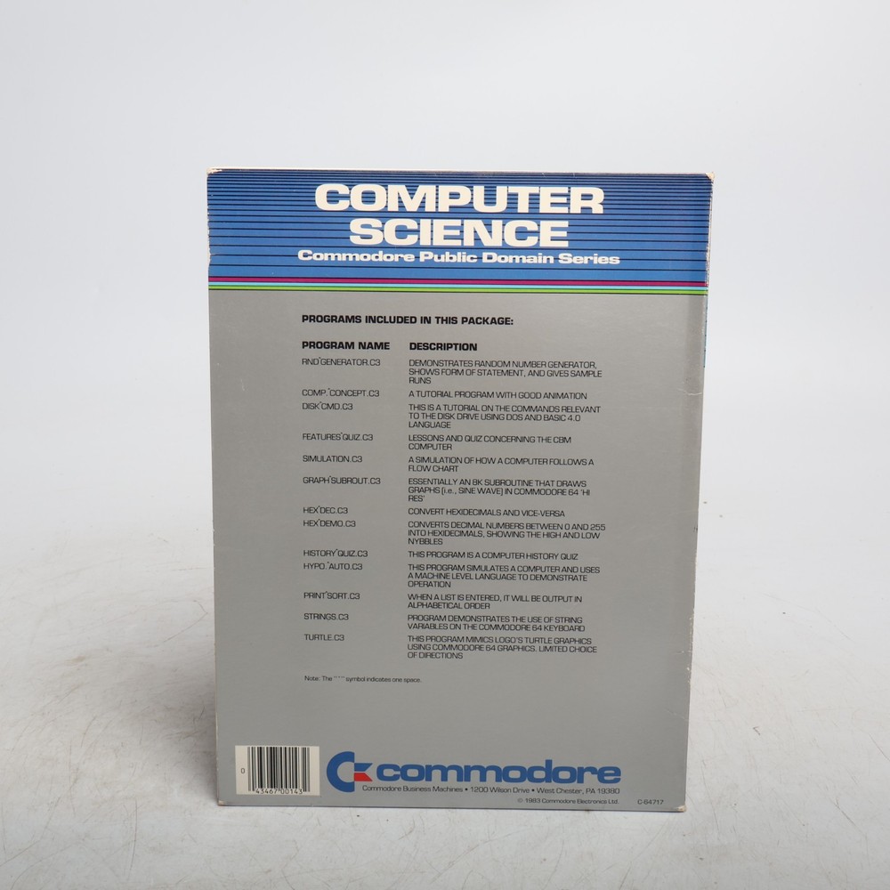 Commodore 64 - Computer Science I Commodore Public Domain Series Software