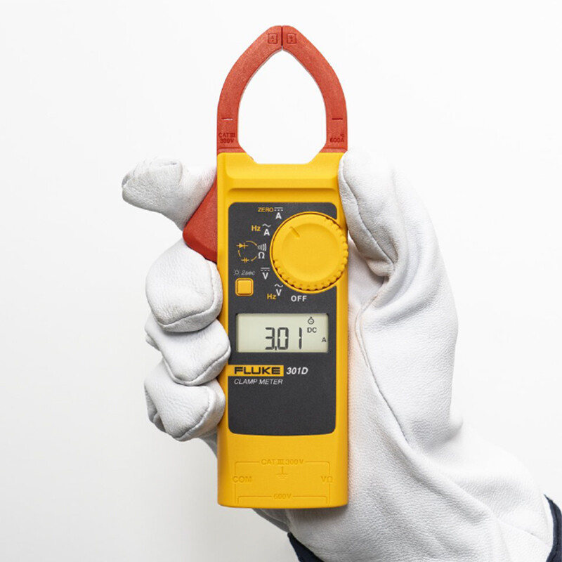 Fluke 301D AC/DC Clamp Meter 600A 600V Voltage Current Frequency Backlight