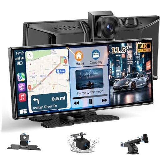 Carplay Screen for Car, Largest 11.5" Wireless Carplay & Android Auto black-P9