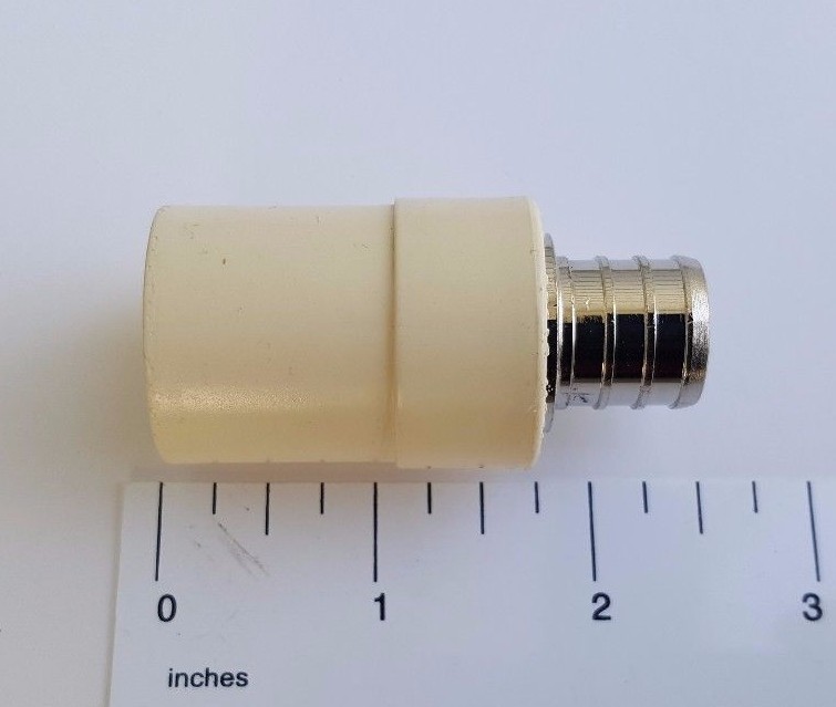 10 PIECES 3/4" PEX X 3/4" CPVC TRANSITION COUPLING ADAPTER (LEAD FREE BRASS