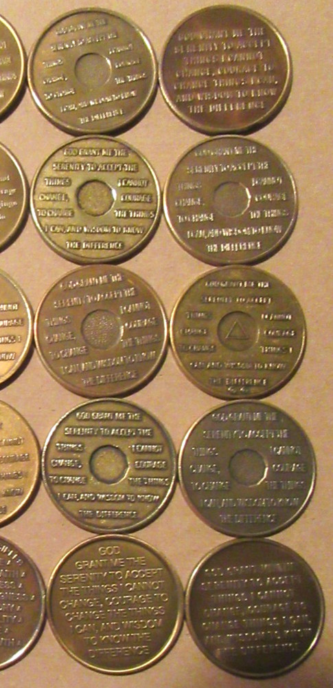 Alcoholics Anonymous AA medallion Bronze