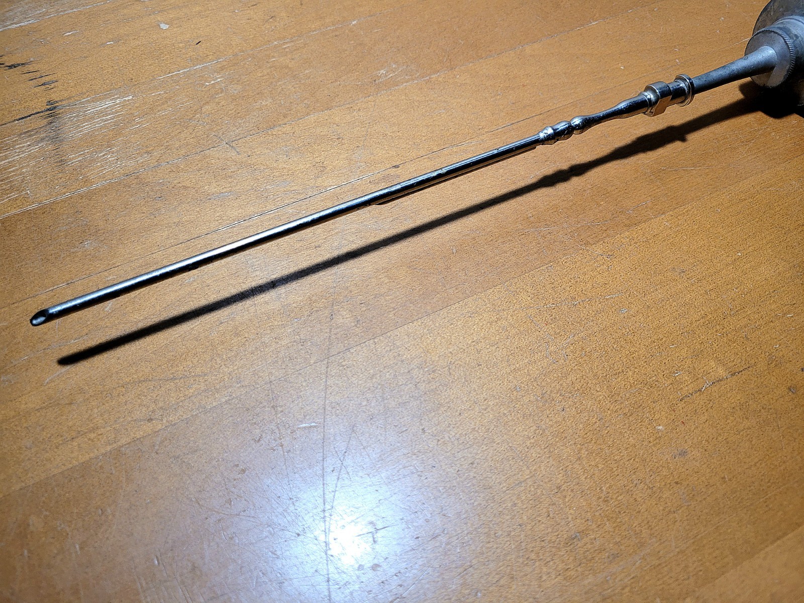 Antique 1830's Pewter Medical Embalming Syringe Medical Oddities Large Needle