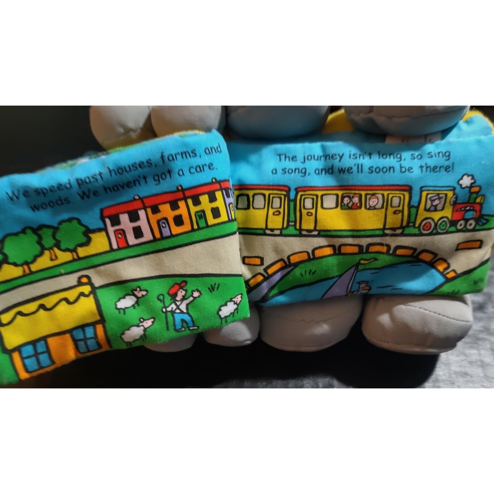 Soft Play Train Book All Aboard Train Rattle Plush Soft Cloth Toy Stuffed 9"