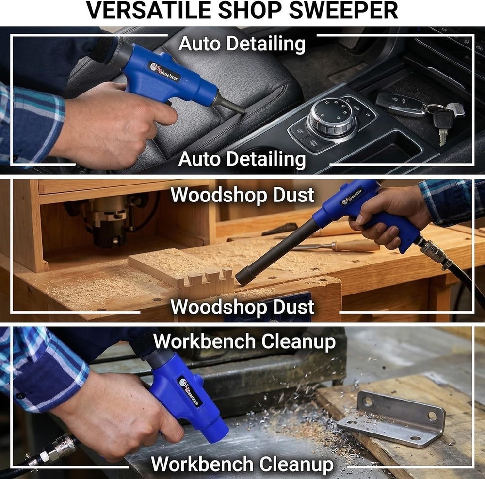 Multi-Functional Vacuum and Air Blower Gun with 150 PSI for Workshop Efficiency