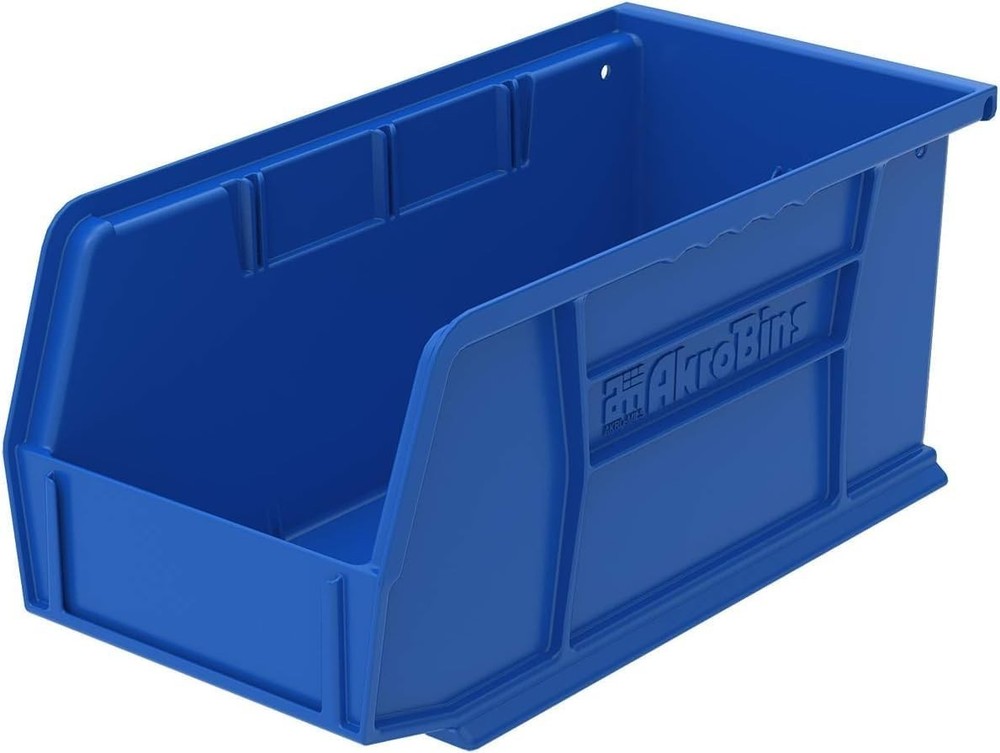 AkroBins 30230 Plastic Storage Bins 12-Pack Stackable Organizer Blue