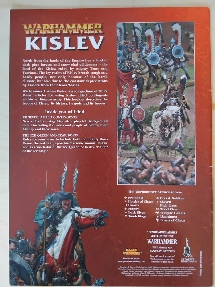 Warhammer Kislev Army Book/Codex (6th edition)