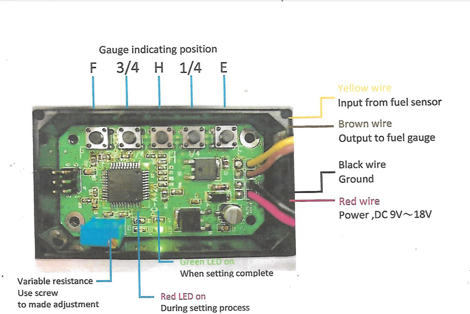 Fuel Sender To Gauge Converter Module Ohm Adjust To any Sender To Gauge