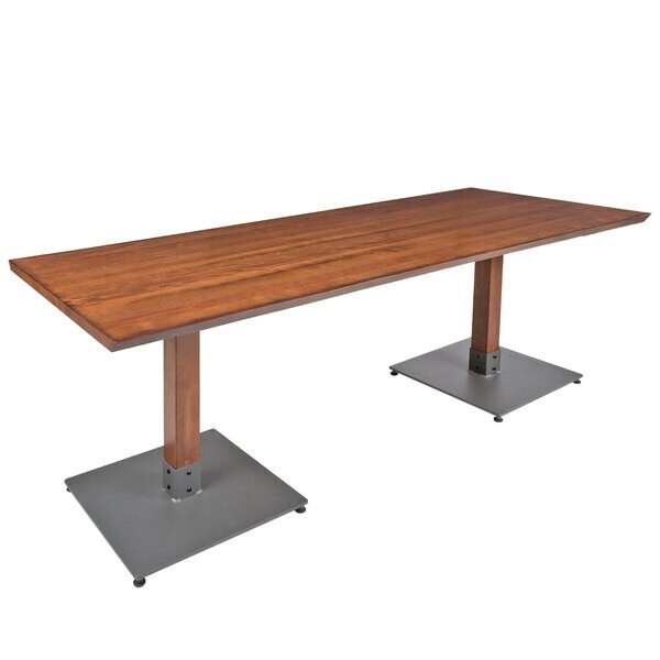 30" x 72" Rectangular Solid Wood Live Edge Restaurant Table Top in Walnut Wood
