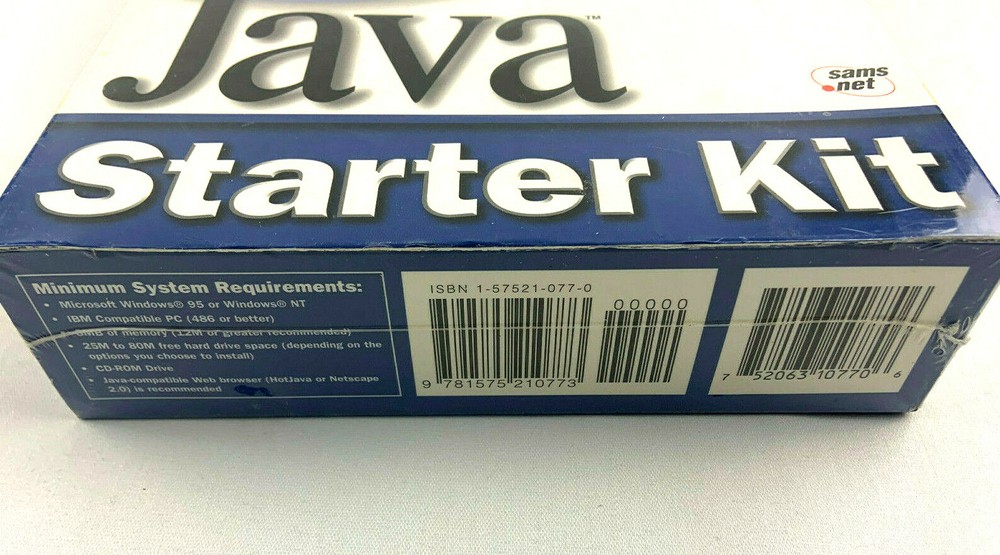 The Java Starter Kit Software With Book Vintage PC Software 1996 (SEALED)