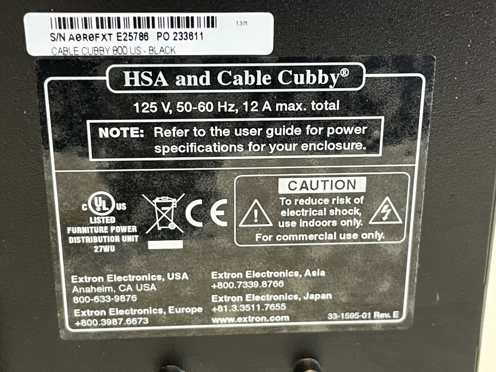 Extron Electronics Cable Cubby 800