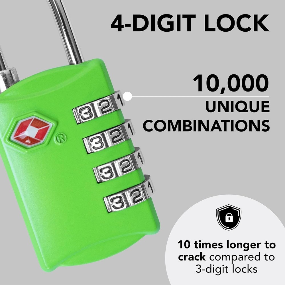 Durable TSA Approved Locks - Versatile 4-Digit Keyless Security for Travel