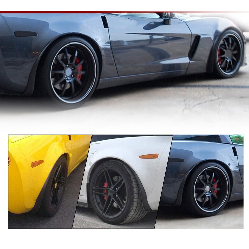 Front And Rear Mud Flaps Molded Splash Guards Fit 2005-2013 C6 Corvette
