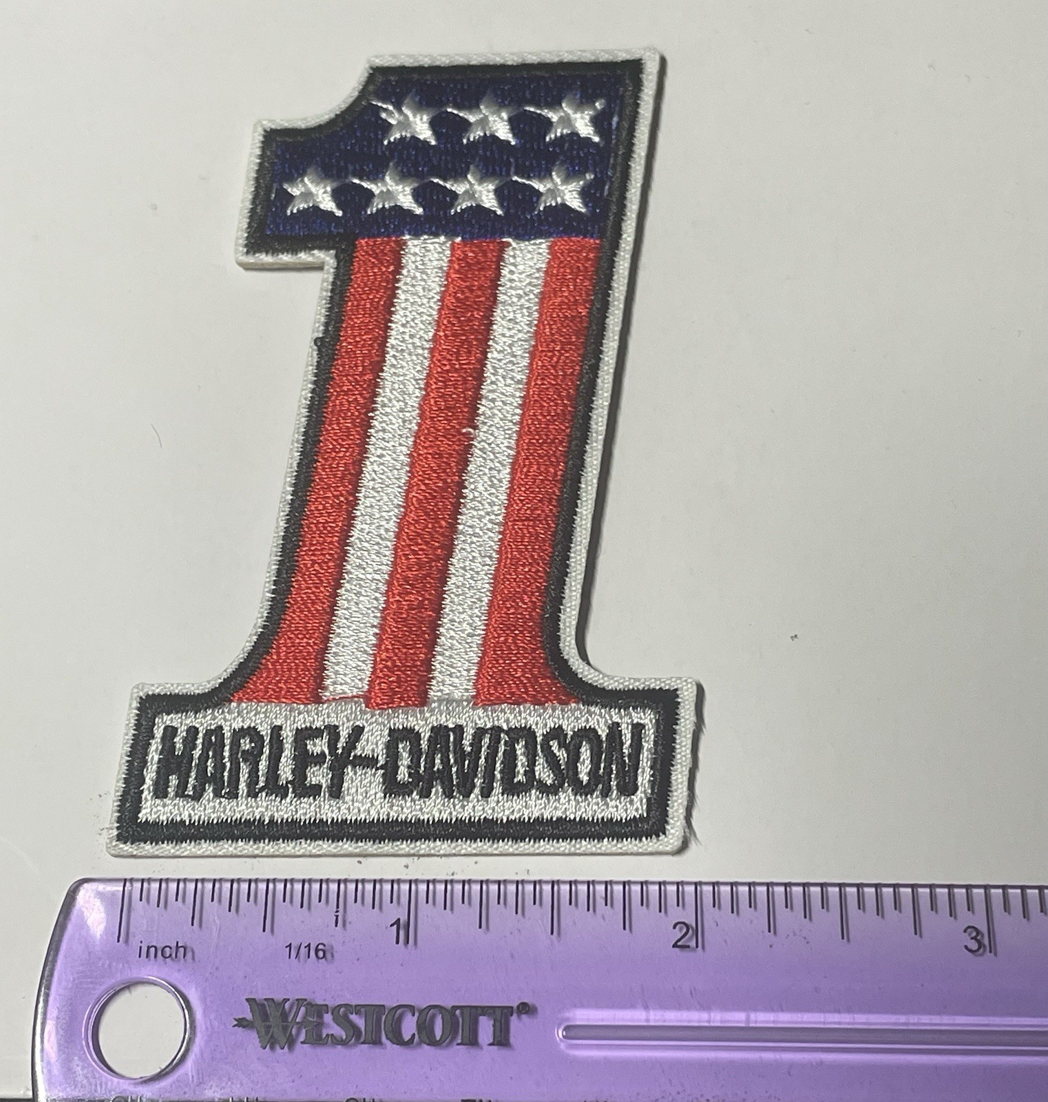 3” Harley Davidson USA Number One  American Flag Embroidered Patch