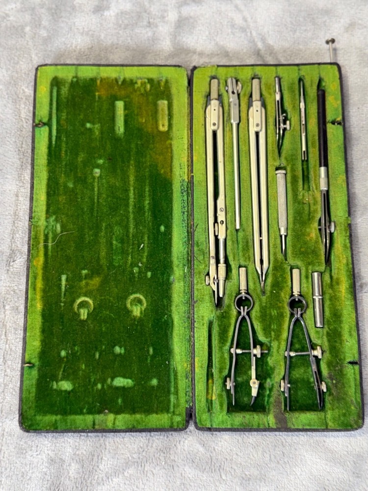 Eugene Dietzgen Co Drafting Set Universal Vintage With Pouch Case