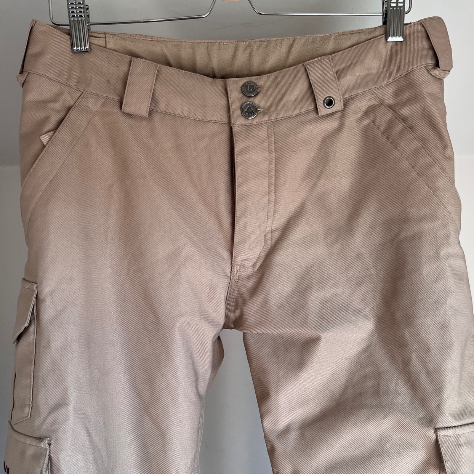 Burton Dryride baggy snowboard pants men's small tan cargo