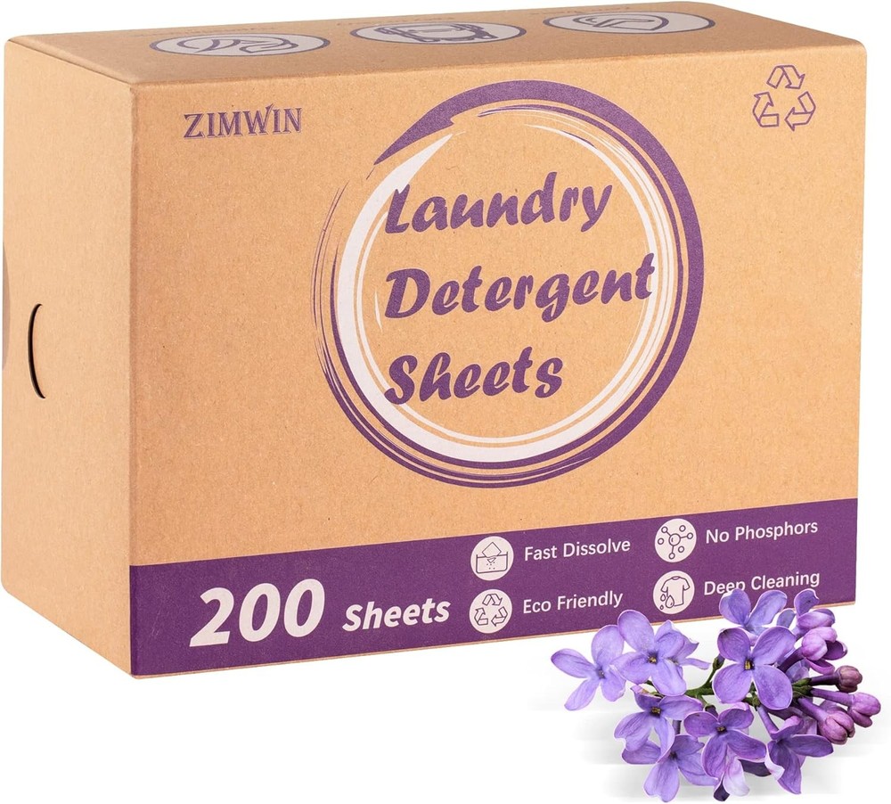 Laundry Deternt Sheets, 200 Sheets Lavender Laundry Soap Strips - No
