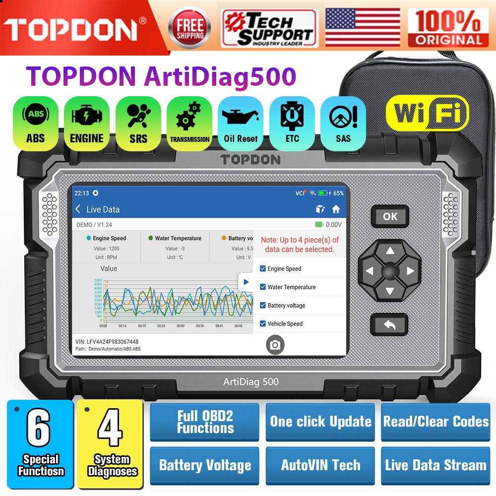 Check Engine OBD2 Scanner Transmission ABS SRS Code Reader Diagnostic Scan Tool