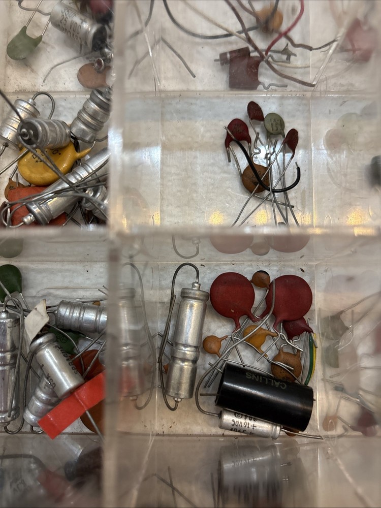 Vintage Capacitors Lot Ceramic Electrolytic Assorted Untested