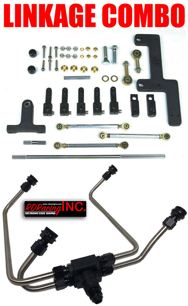 ENDERLE DUAL FUEL LINE 4150 LINE KIT HOLLEY BLOWER CARBS 40363M LINKAGE COMBO