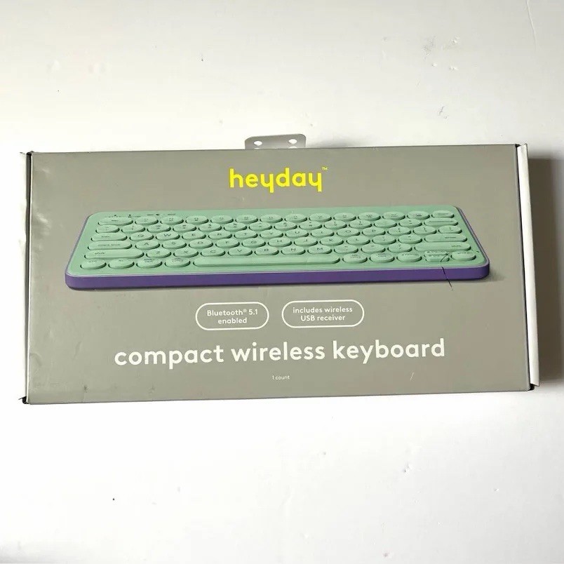 Heyday Compact Wireless Keyboard USB Receiver & Bluetooth 5.1 Spring Teal