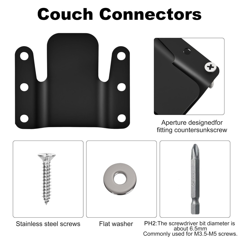 4 Pcs Universal Sectional Sofa Interlocking, Sectional Couch Connectors,Sofa ...