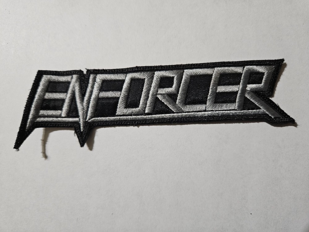 ENFORCER, SEW ON SILVER EMBROIDERED PATCH