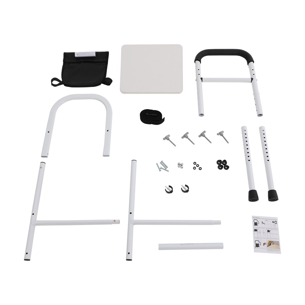 Height Adjustable Bed Rail for Seniors, Sturdy Support & Storage Solutions