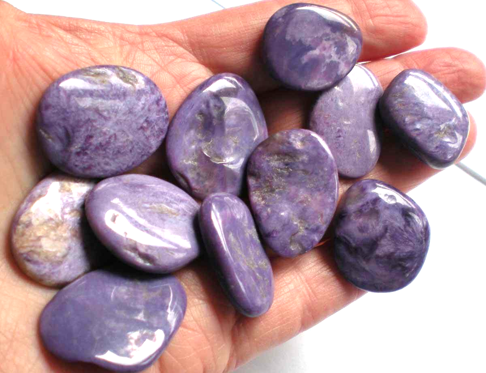 Charoite Tumbled Stones - 11 stones rt558