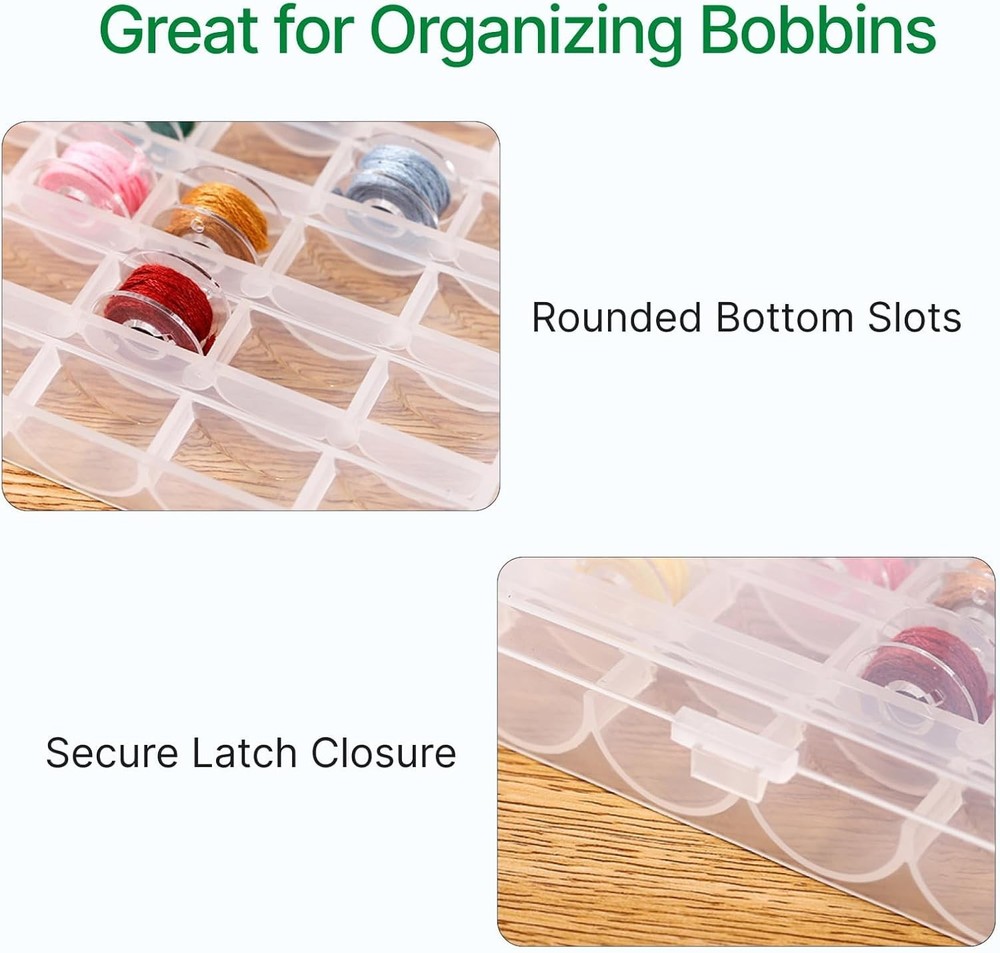 Opret 25 Slots Bobbin Organizer, Transparent Plastic 4 Pack,