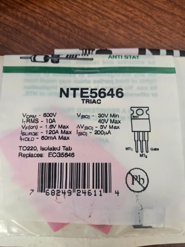 NTE5646 TRIAC
