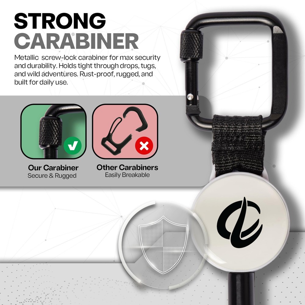 ClutchLoop Anti-Theft Phone Tether - Universal Adhesive Anchor, Retractable Stee
