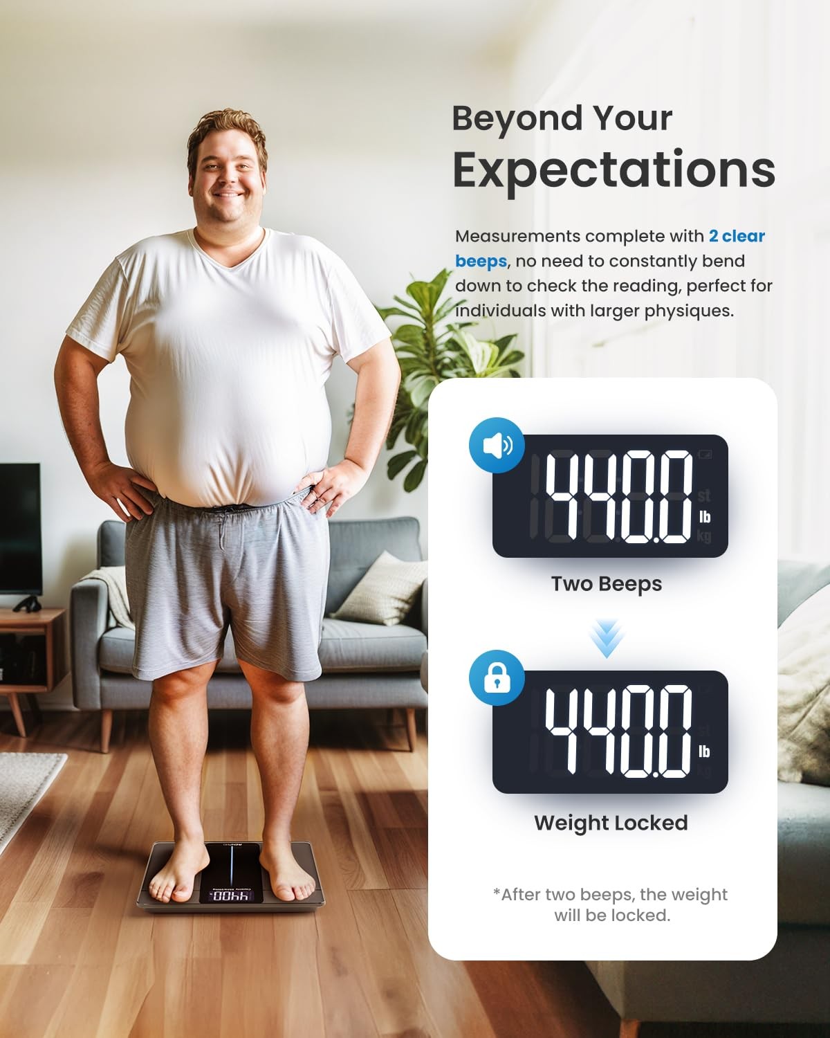 RENPHO Digital Bathroom Scale for Body Weight LCD Display Weighing Machine 550lb