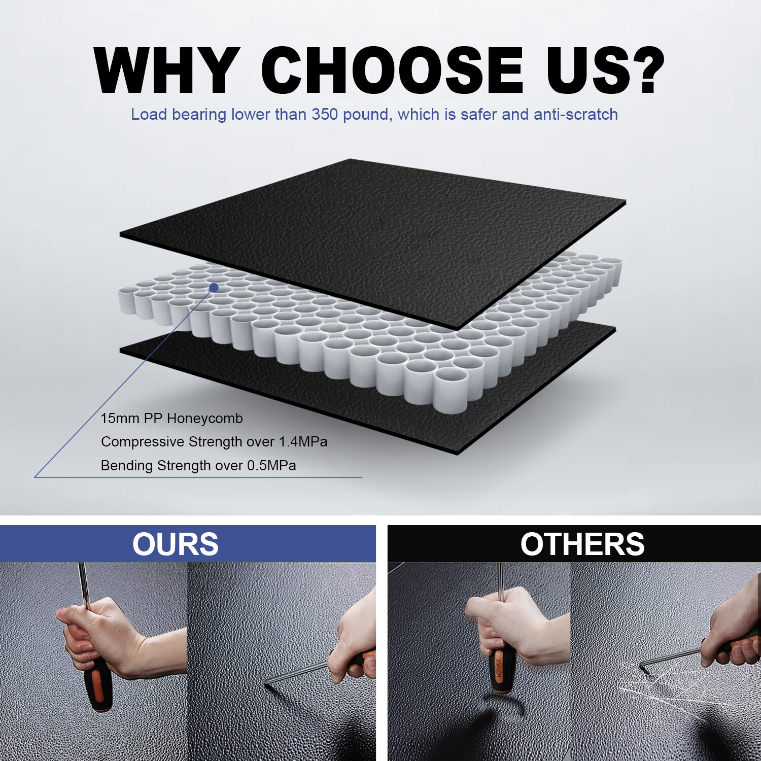 5.5FT Bed 4-Fold Hard Tonneau Cover For 2015-2024 Ford F150 Truck w/ Led Lamp