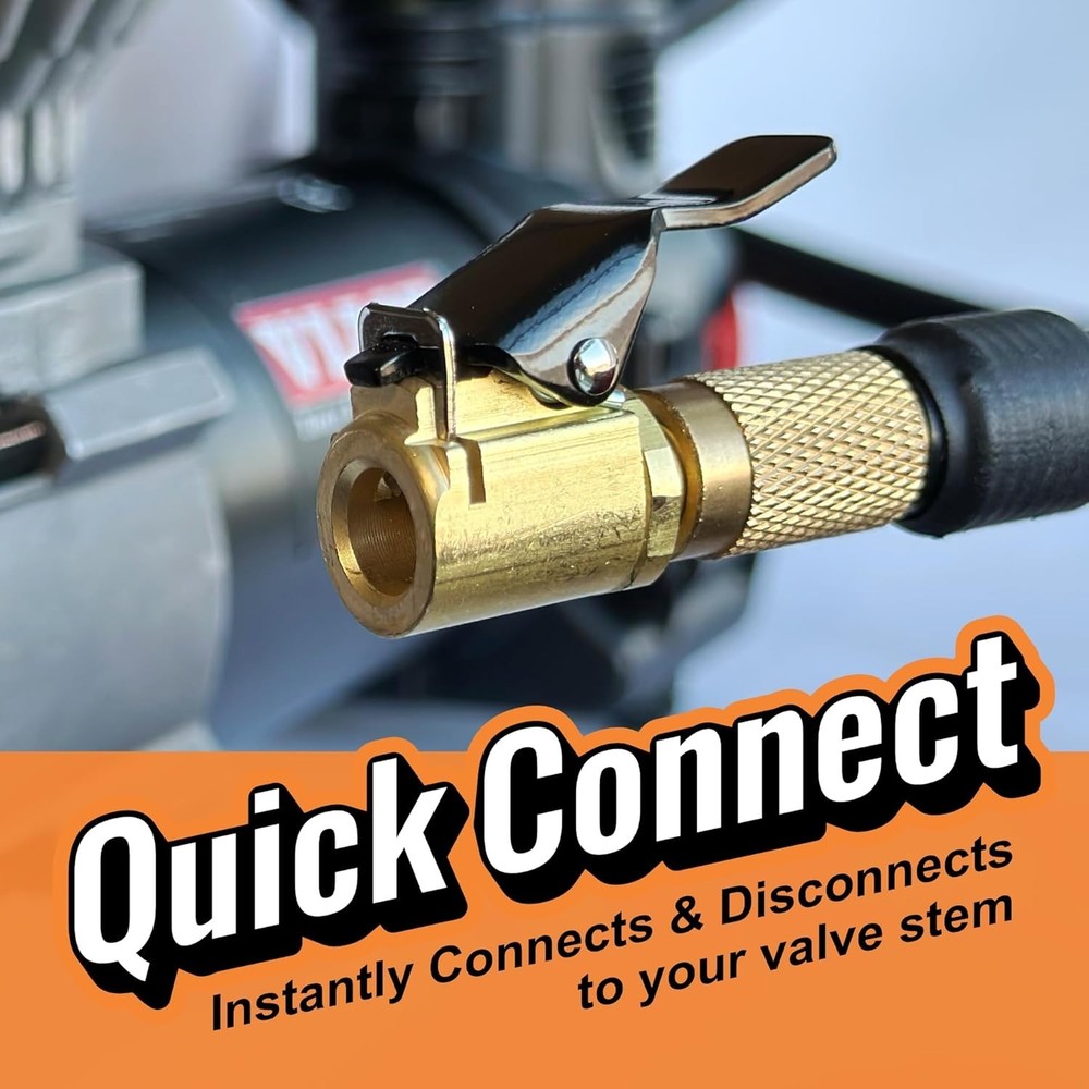 Chuck Mates Quick-Connect Accessory for Tire Inflators Open-Type 1 Pack