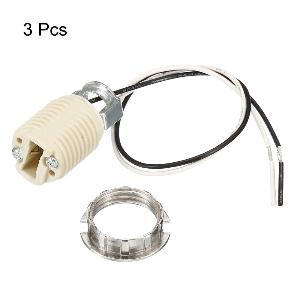 3pcs G9 Light Base Socket Wire Lead Lamp Holder with Socket Ring Removal Tool