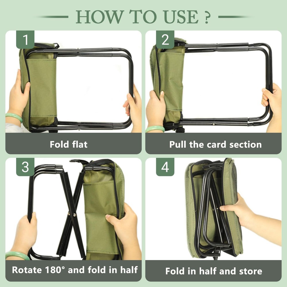 Portable Foldable Backpack Stool,Tiny Foldable Stool which can Turned Into a ...