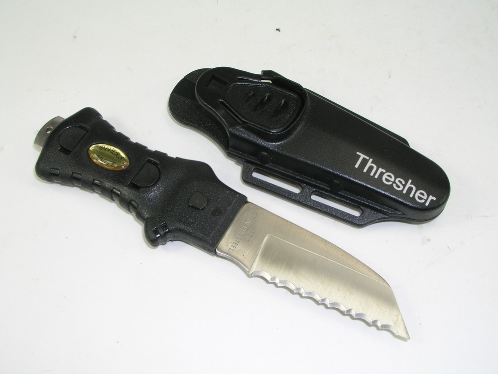 Dive Knife & Scabbard, Thresher 420 Stainless