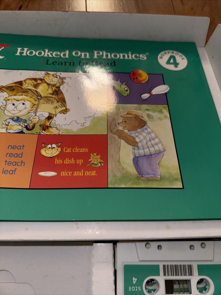 Level 4 Hooked On Phonics Set 1998 EUC, Sealed Cards, Bonus Book