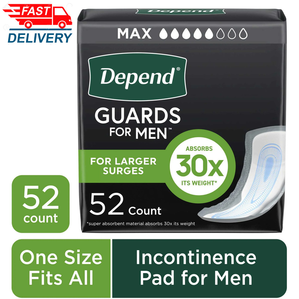Guards Incontinence Pads for Men, Maximum Absorbency, 52 Count