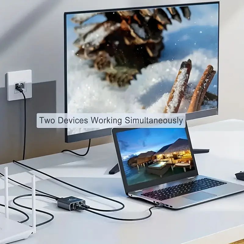 RJ45 Gigabit Ethernet Splitter 1000Mbps LAN Network Internet 1 to 4 Out Adapter