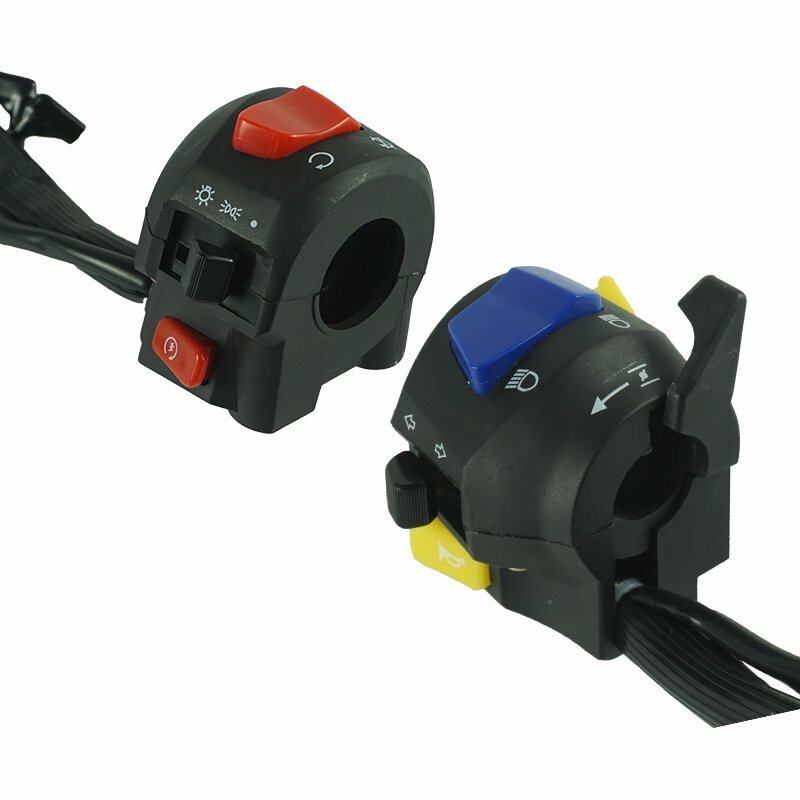 A Pair 7/8" Handlebar control switch Horn Turn Signal Headlight Electrical Start