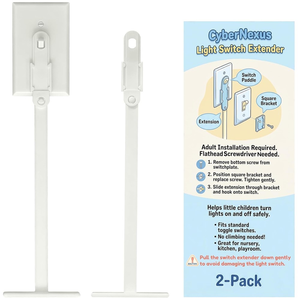 2-Pack Light Switch Extender with Wide, Easy-Grip Handle, Wall Toggle Switch Ext