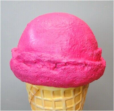 Strawberry Ice Cream Cone Shop Display Sign 3 Ft Standing