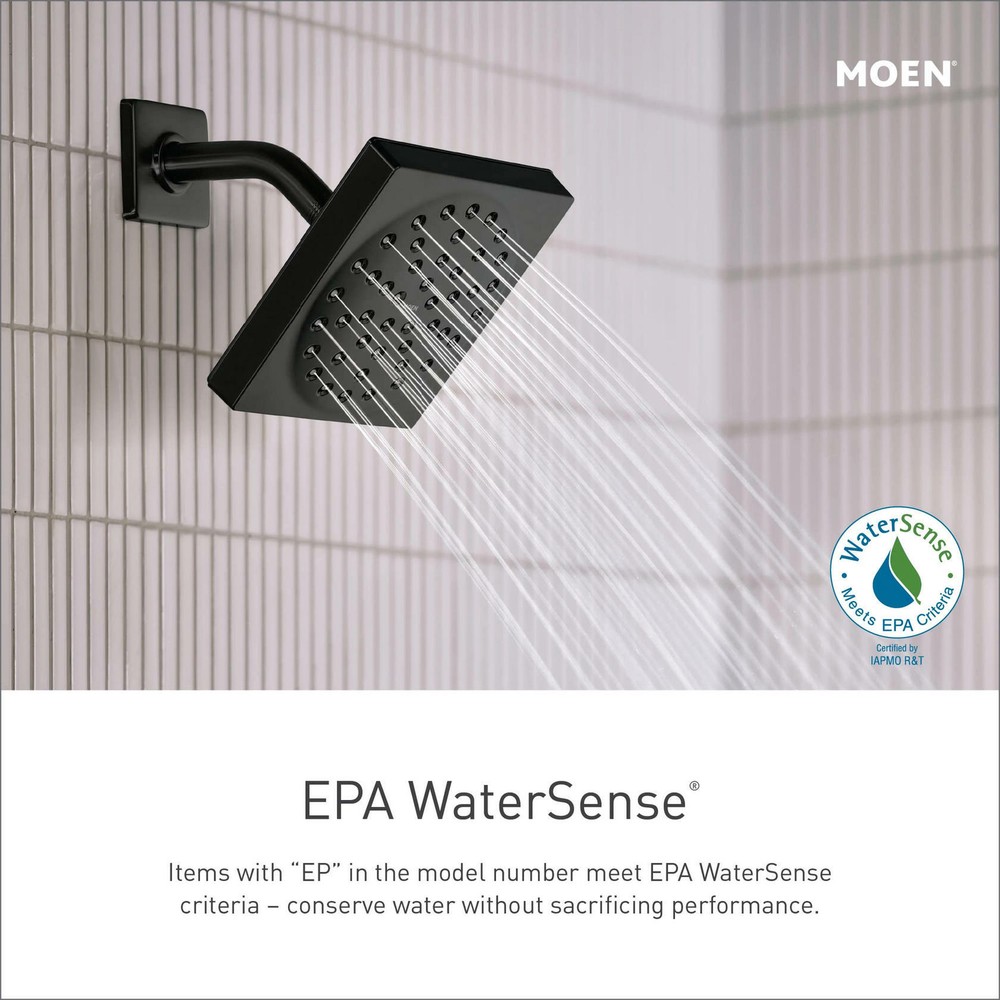MOEN Voss S6365EPBL 6" Single-Function Eco-Performance Rainshower Showerhead