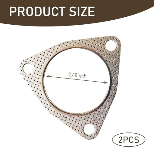 Pack-2 Car 3 Bolt 2.48" ID Exhaust Pipe Interface Gasket, Multifunctional