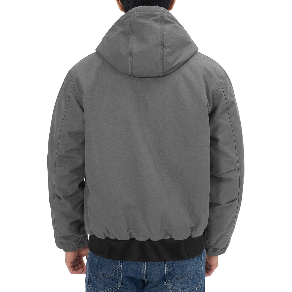 HISEA Men Full Zip Hooded Jacket Quilted Lining Active Jacket Work Coat Pockets