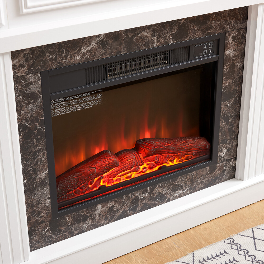 Electric Fireplace with Mantel with 23" Fireplace Insert, Adjustable Flame