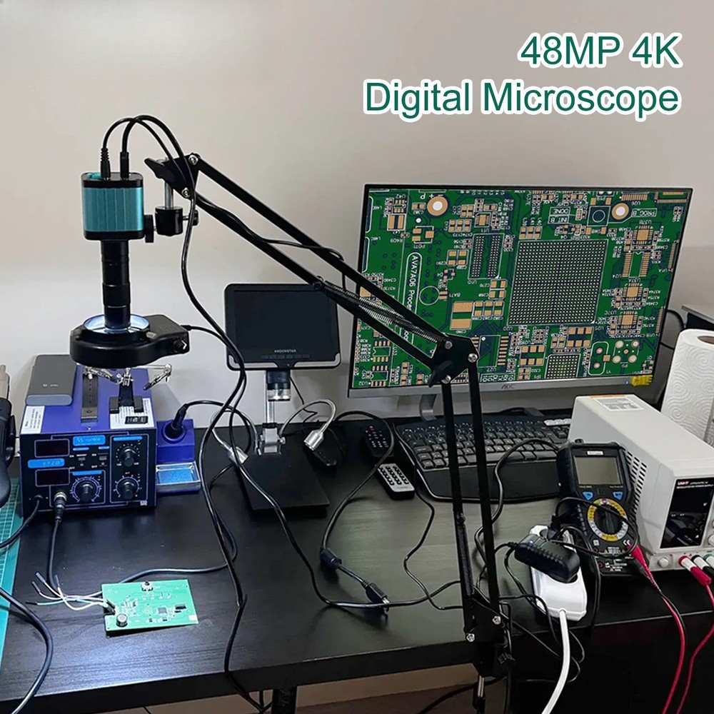 48MP 4K Electronics Soldering Microscope FULL HD 1080P HDMI Camera USB Software