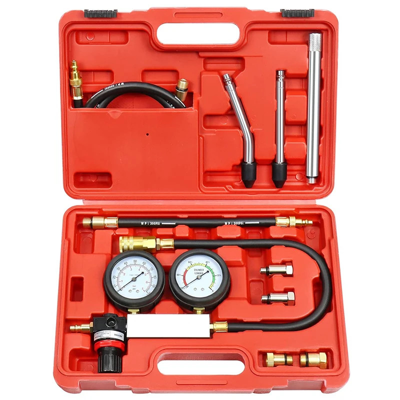 Automotive Cylinder Leak Down Tester Gasoline Engine Compression Detector Tool