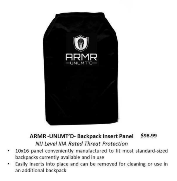 Tactical Molle Backpack 45L with Bulletproof Panel Insert - NIJ LEVEL IIIa plate